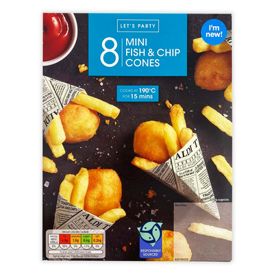 Let's Party 8 Fish & Chip Cones from Aldi