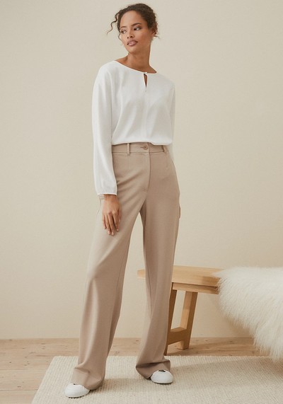 Stretch Wide-Leg Tailored Trousers from The White Company