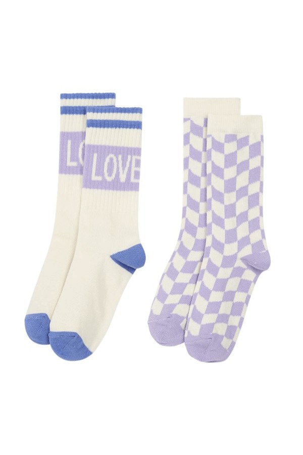 Chess Love Socks - Set Of 2 White from Hundred Pieces