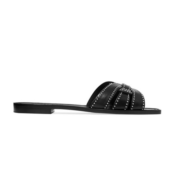 Studded Leather Slides from Saint Laurent