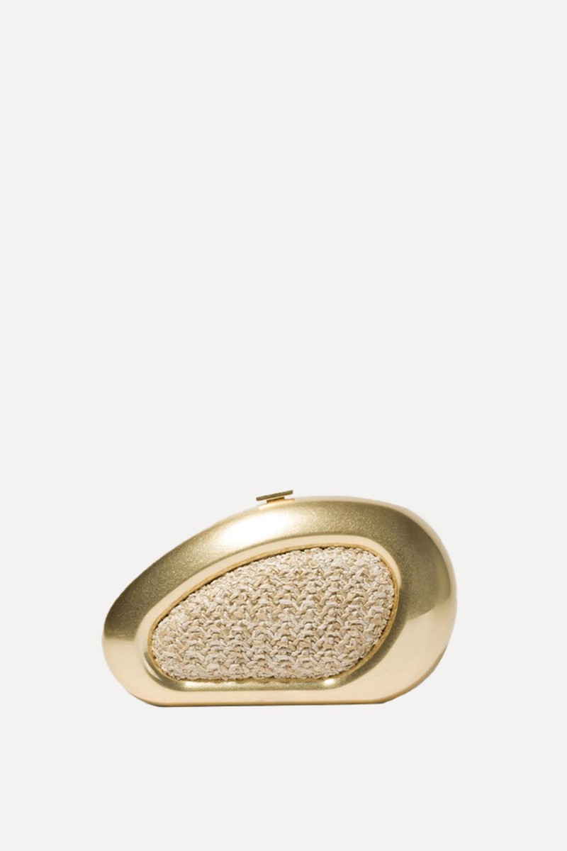 Luna Raffia Oval Clutch from Simkhai