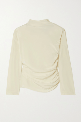 Jet Ruched Silk Crepe De Chine Top from Envelope 1976