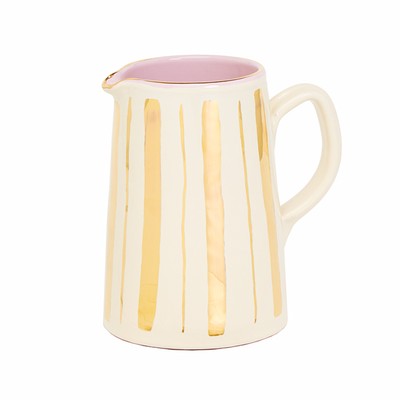 Gold Stripe Ceramic Jug