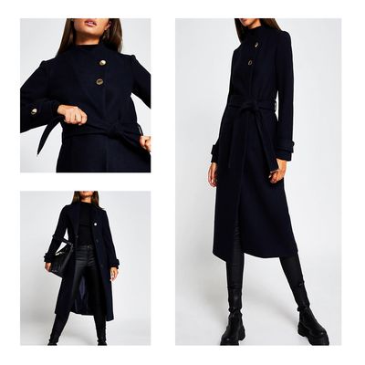Belted Button Detail Coat, £85