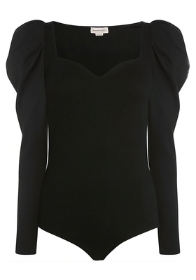 Puff-Sleeve Fitted Bodysuit from Alexander McQueen