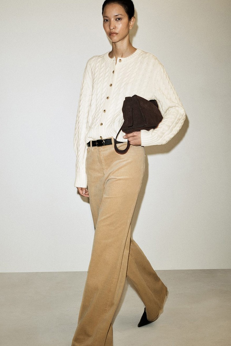 Cable-Knit Merino Wool Cardigan