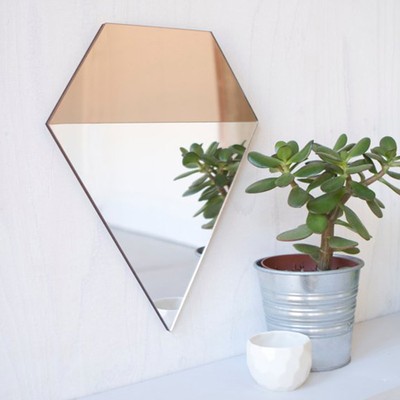 Bronze and Silver Geometric Modern Mirror from Haidee Drew