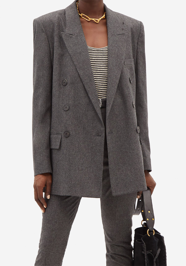 Wool-Blend Double-Breasted Flannel Blazer from Isabel Marant Étoile