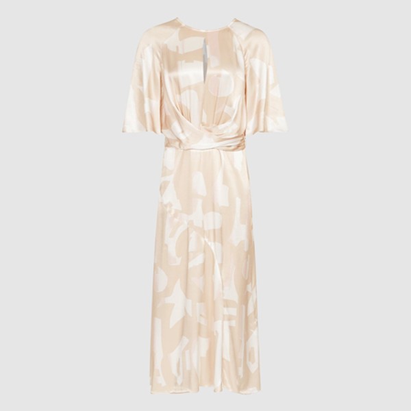 Half Sleeve Printed Midi Dress from Reiss