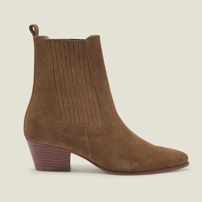 Leather Ankle Boots With Elastic from Sandro