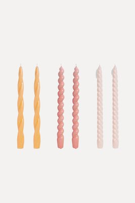 Set of Six Long Mixed Candles from Hay