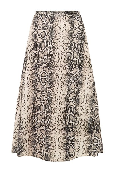 Snake Print Midi Skirt