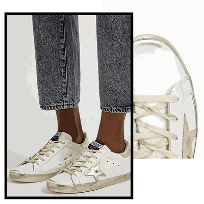 Superstar Distressed Leather Sneakers    from Golden Goose Deluxe Brand