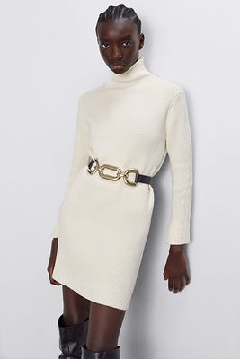 Ribbed Dress With Cable Knit Detail from Zara