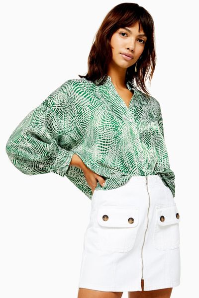 Green Zebra Print Shirt