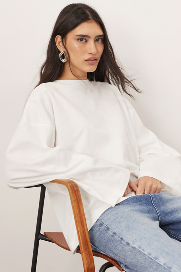 Cotton Oversized Long Sleeve T-Shirt
