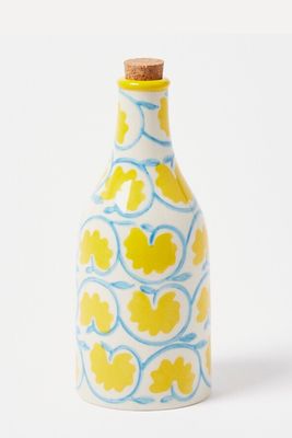 Lila Floral Yellow Ceramic Oil Bottle from Oliver Bonas