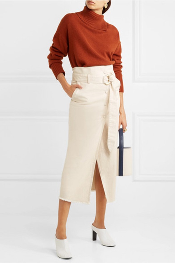 Belted Denim Midi Skirt from Nanushka