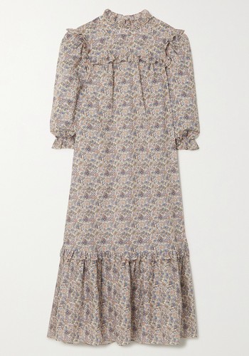 Estelle Ruffled Floral-Print Cotton-Voile Midi Dress from Rixo