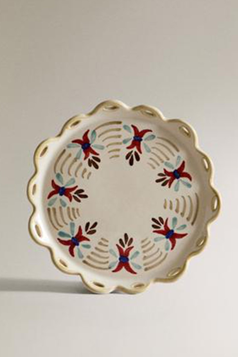 Floral Ceramic Dessert Plate