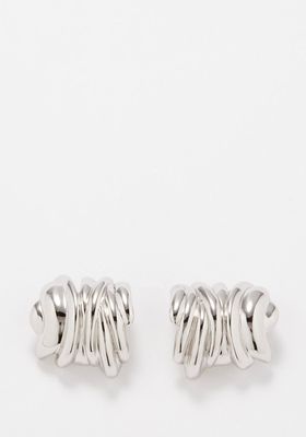 Twist Platinum-Plated Hoop Earrings from Completedworks