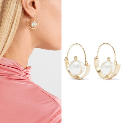 Ginger Gold-Tone Pearl Earrings from Rosantica
