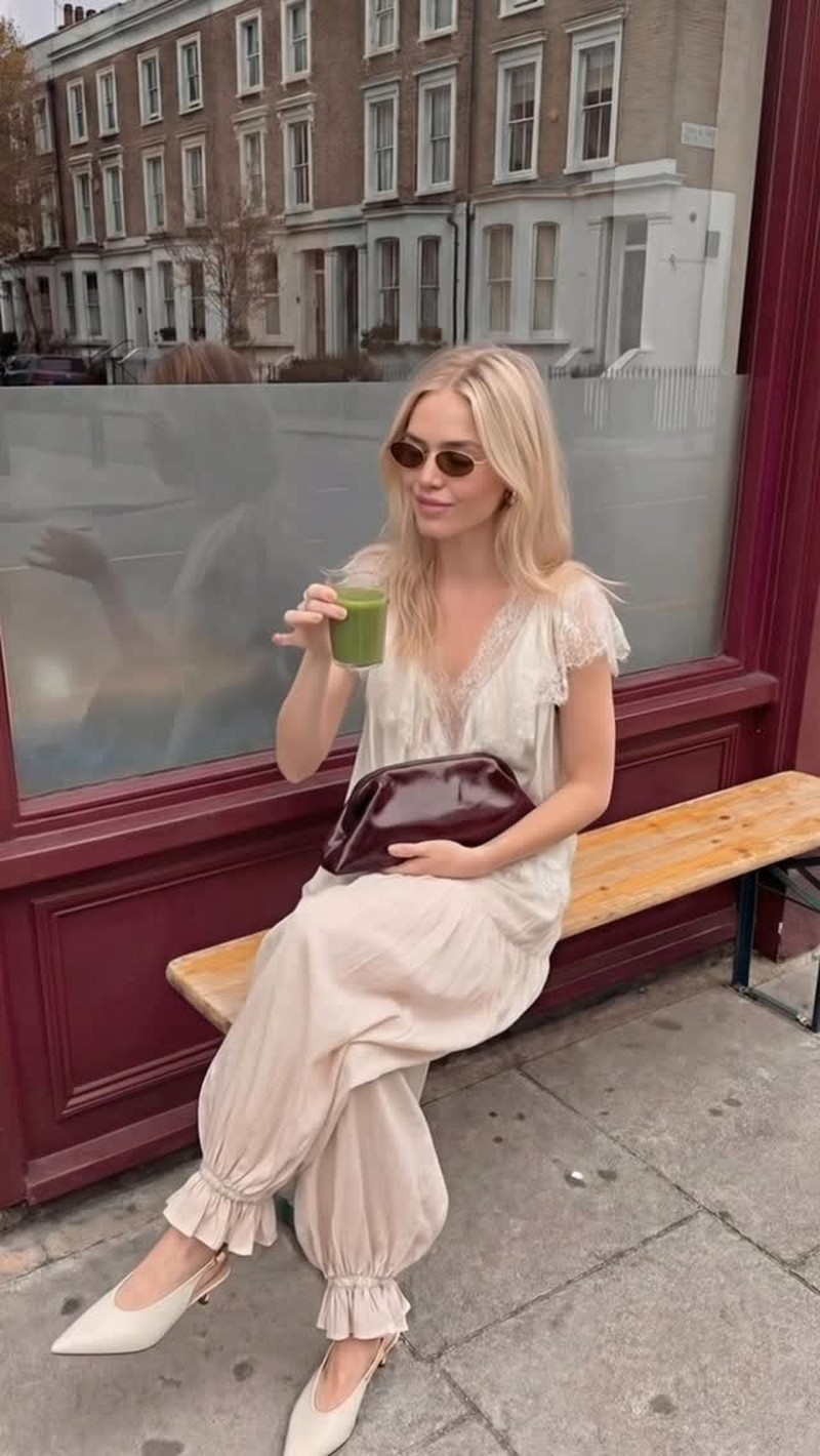 Matcha on repeat…

Look 1 
Top, The Frankie Shop 
Skirt, Shoes & Bag, NA-KD
Sunglasses, Bottega Veneta 

Look 2 
Jacket & Trousers, The Frankie Shop 
Shoes, Source Unknown
Glasses, H&M

Look 3 
Sunglasses, Aire 
Top & Trousers, Zara 
Bag, COS

These images were created using AI tools.