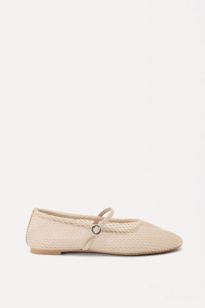 Mesh Ballerina With Buckled Strap from Parfois