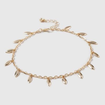 Gold Look Oval Drop Anklet from Dorothy Perkins