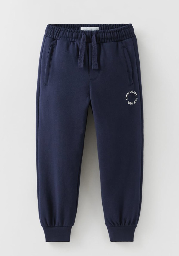Basic Plush Joggers With Slogan Print