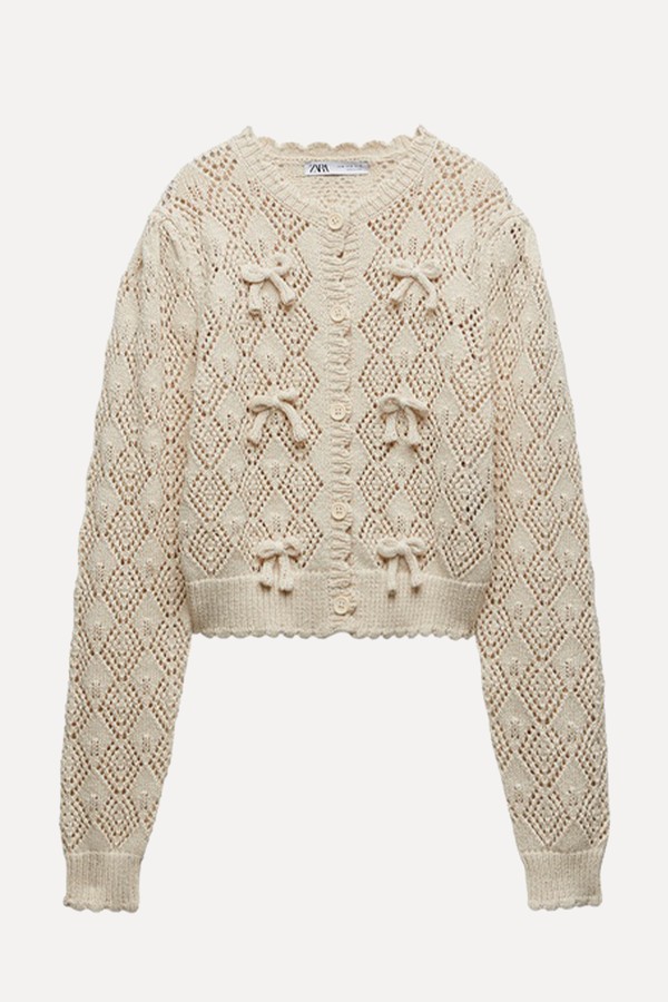 Knit Cardigan With Bows