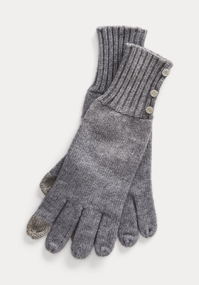 Button-Trim Tech Gloves