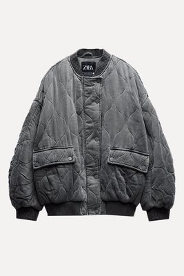 Oversize Quilted Bomber Jacket from Zara