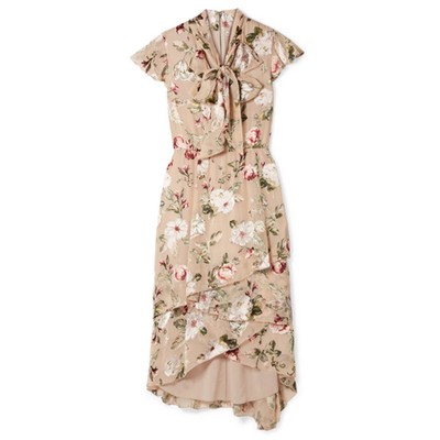 Lavenia Asymmetric Tiered Devoré Chiffon Dress from Alice + Olivia