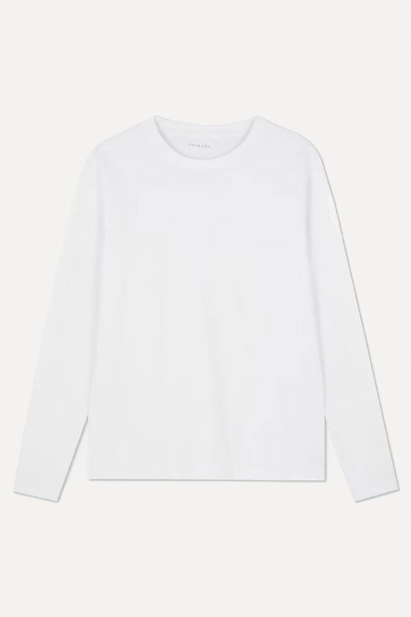 Fitted Cotton Crew Neck Tee from Primark