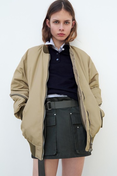 Oversize Nylon Bomber Jacket from Zara