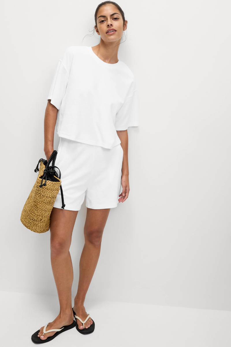 Cotton Rich Towelling Cropped Top