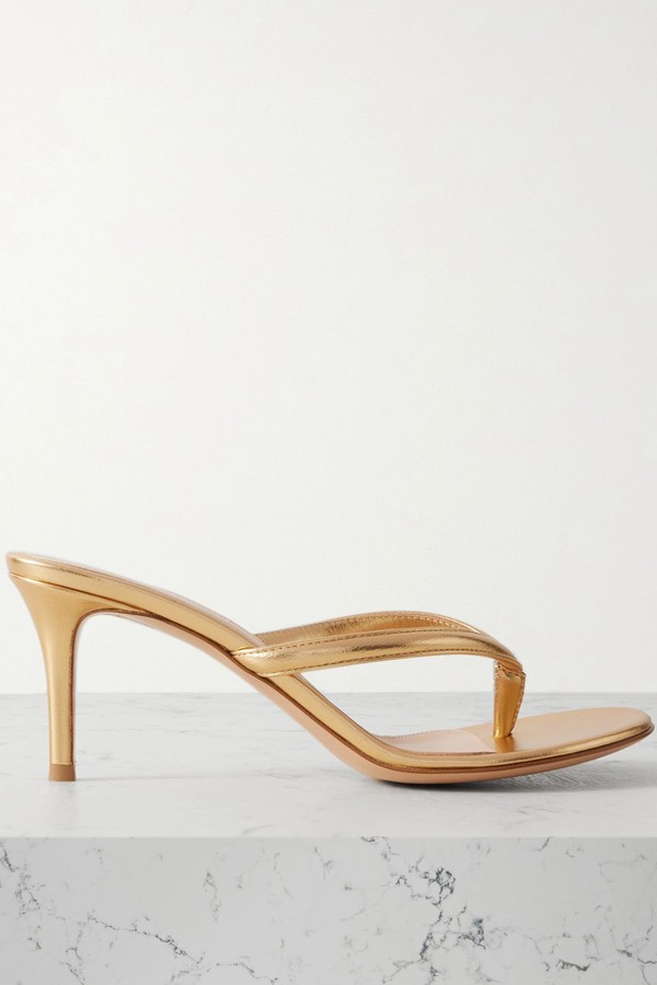 Calypso 70 Metallic Leather Sandals from Gianvito Rossi