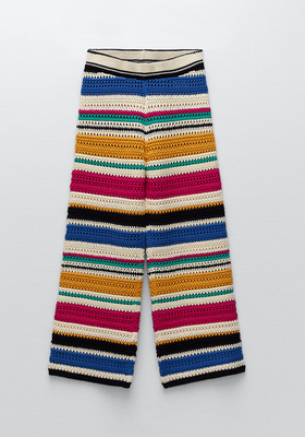 Multicolour Knit High Waist trousers from Zara