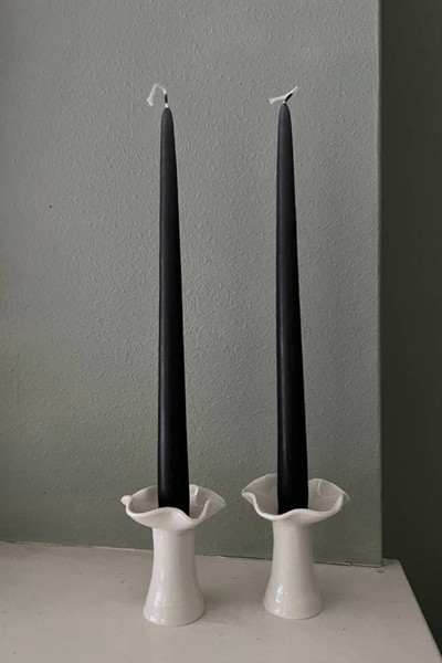 Porcelain Wave Top Candleholders from Joanna Ling Ceramics