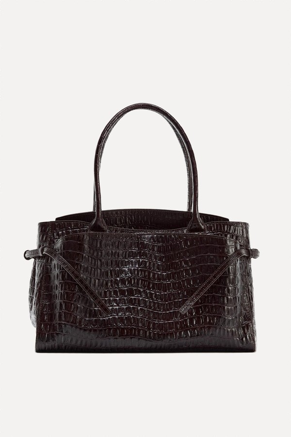 Embossed Leather City Bag