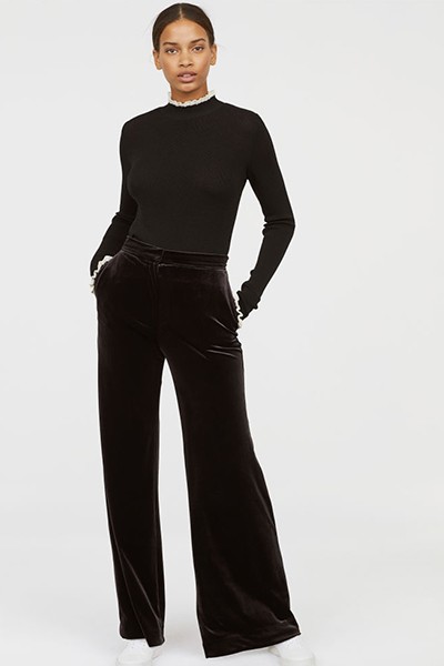 Wide Velvet Trousers from H&M