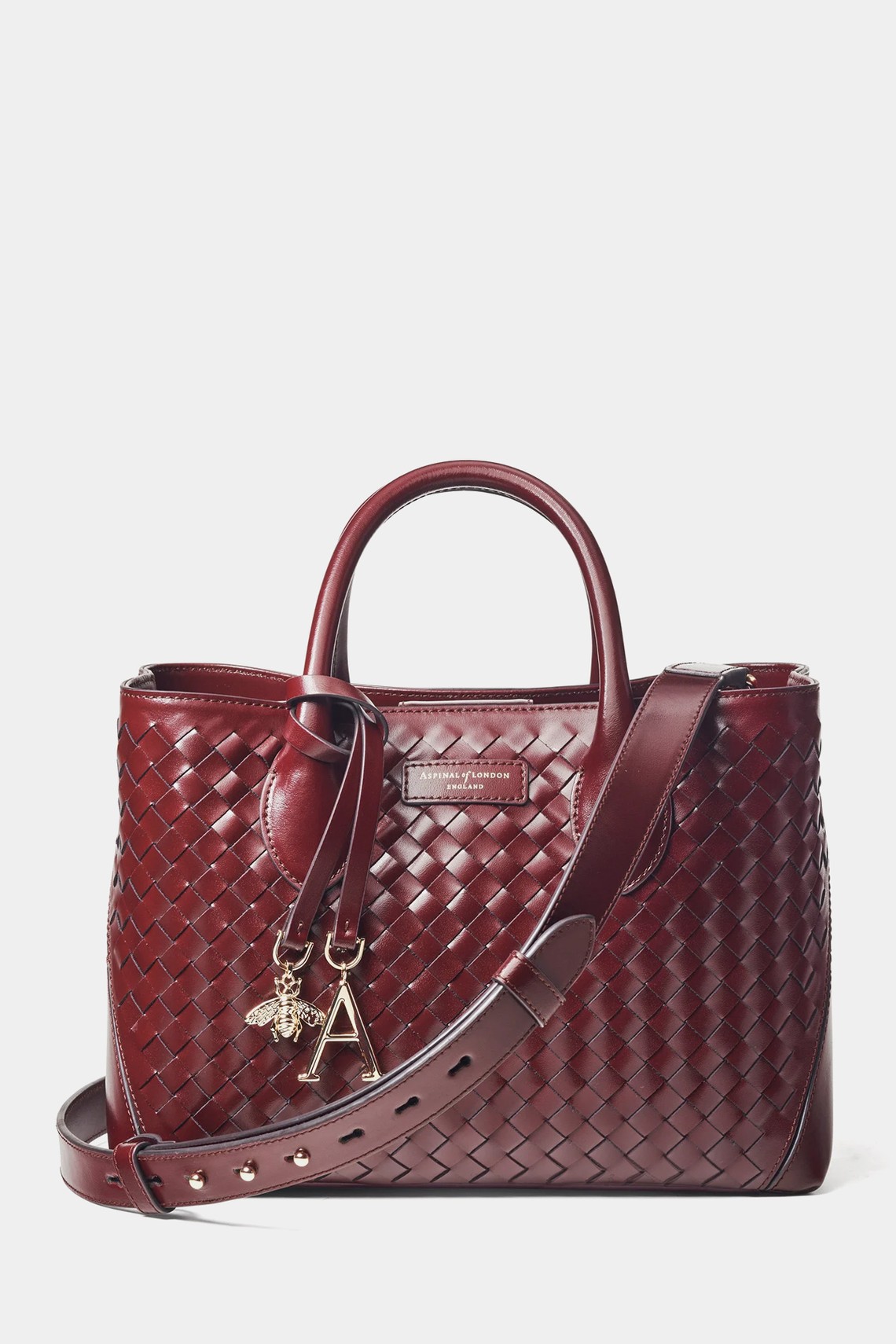 Midi London Woven Leather Tote Bag