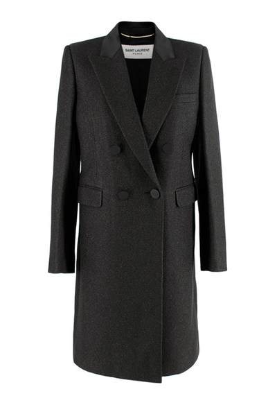 Metallic Grain De Poudre Tailored Coat from Saint Laurent