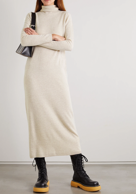 Wool & Cashmere Blend Turtleneck Midi Dress from Allude