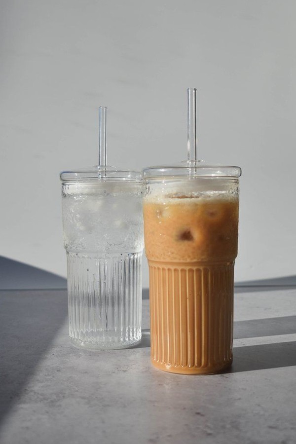 Glass Tumbler With Lid & Straw from Little Crafts London