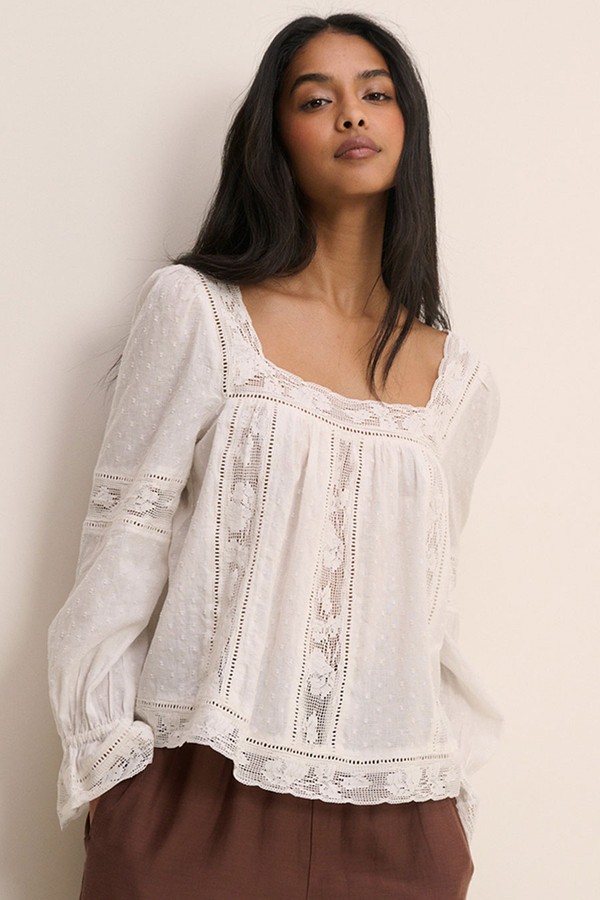 Lace Trim Long Sleeve Blouse from Nobody’s Child