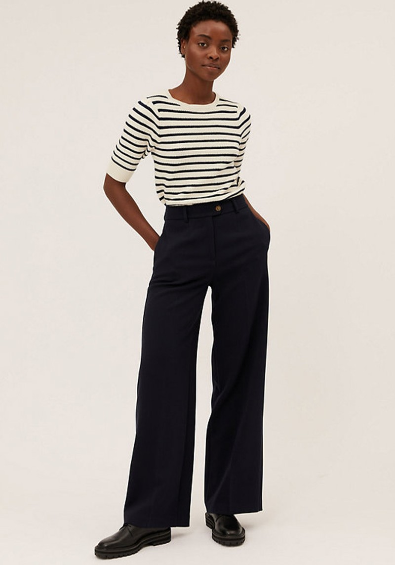 Crepe Wide Leg Trousers