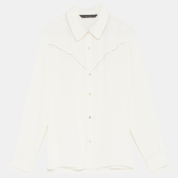 Shirt With Metallic Trims from Zara