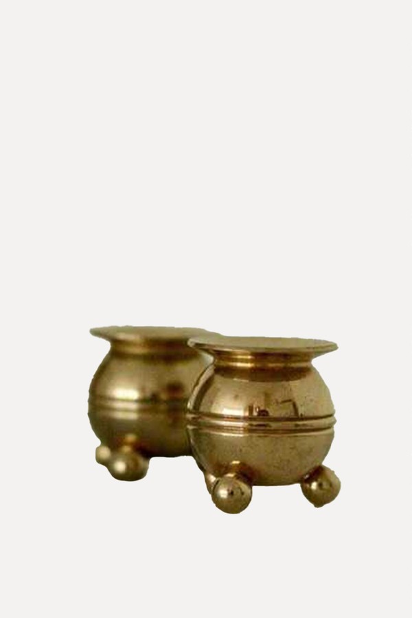 Pair Of Mid-Century Swedish Brass Candle Holders from Kolback